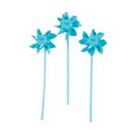 Pinwheel w/ Logo, Lt Blue Plastic 4" dia